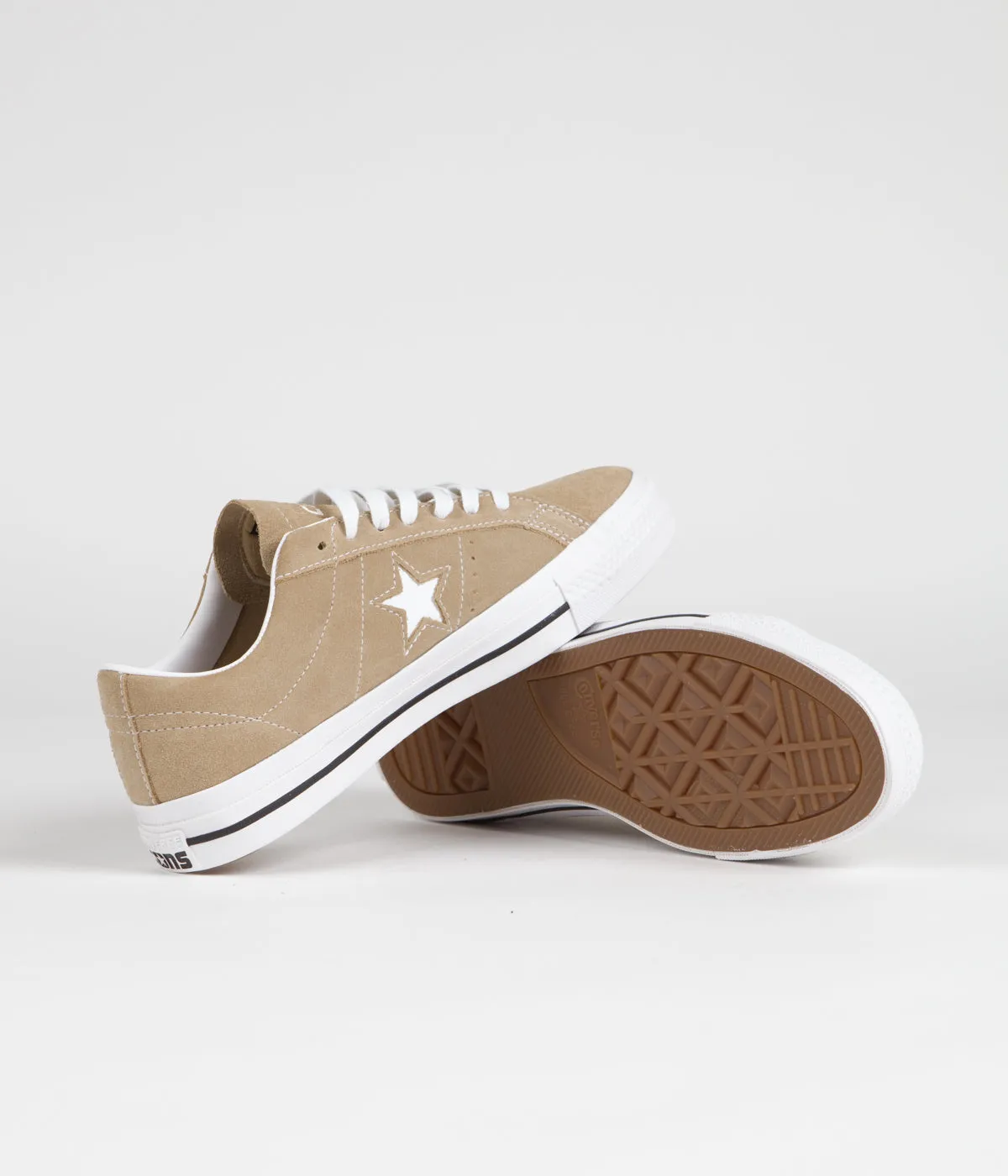 Converse One Star Pro Suede Ox Shoes - Nomad Khaki / Black / Egret