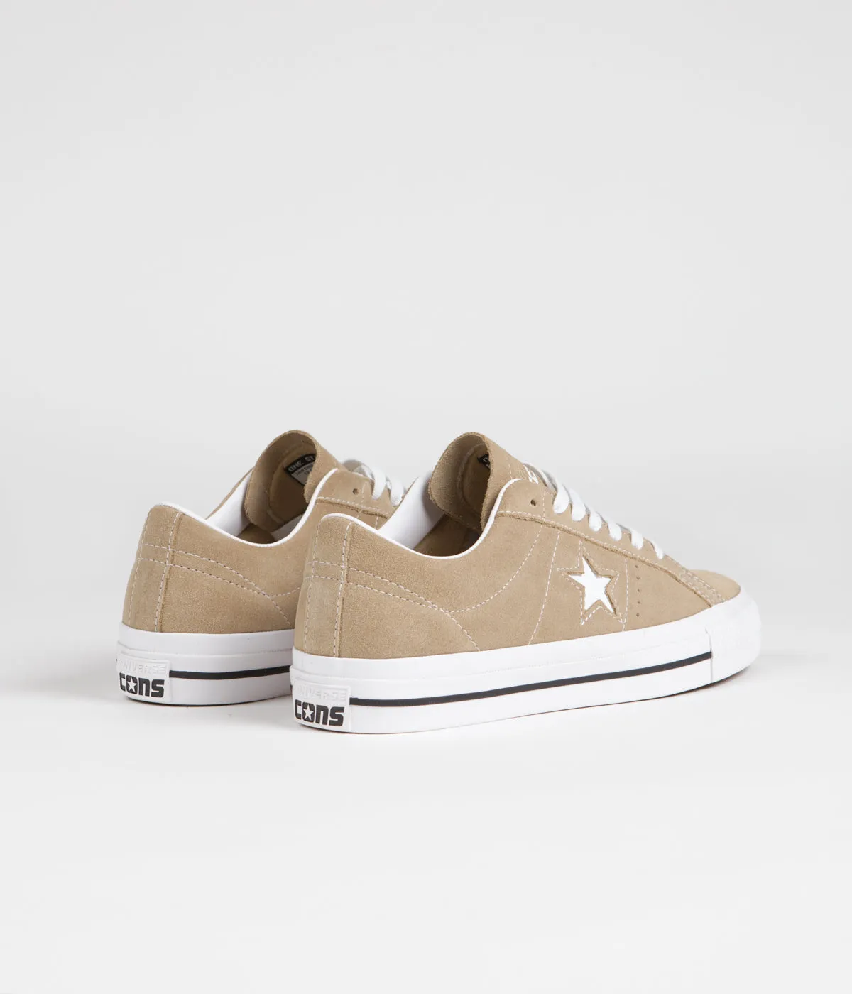 Converse One Star Pro Suede Ox Shoes - Nomad Khaki / Black / Egret