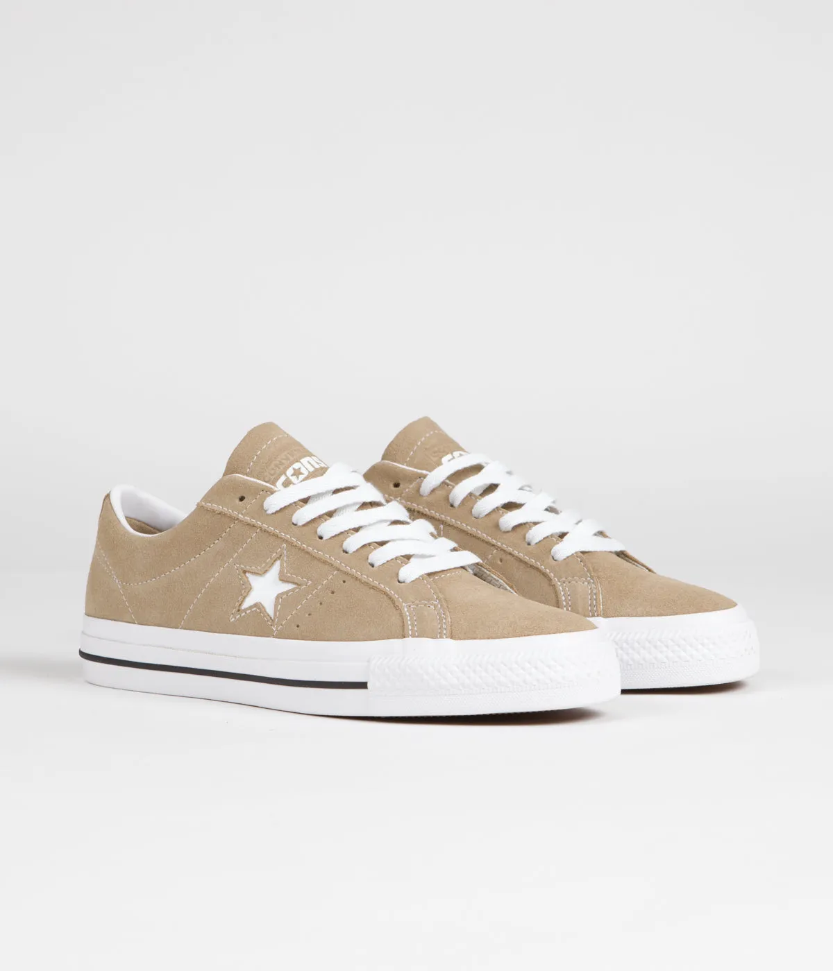 Converse One Star Pro Suede Ox Shoes - Nomad Khaki / Black / Egret