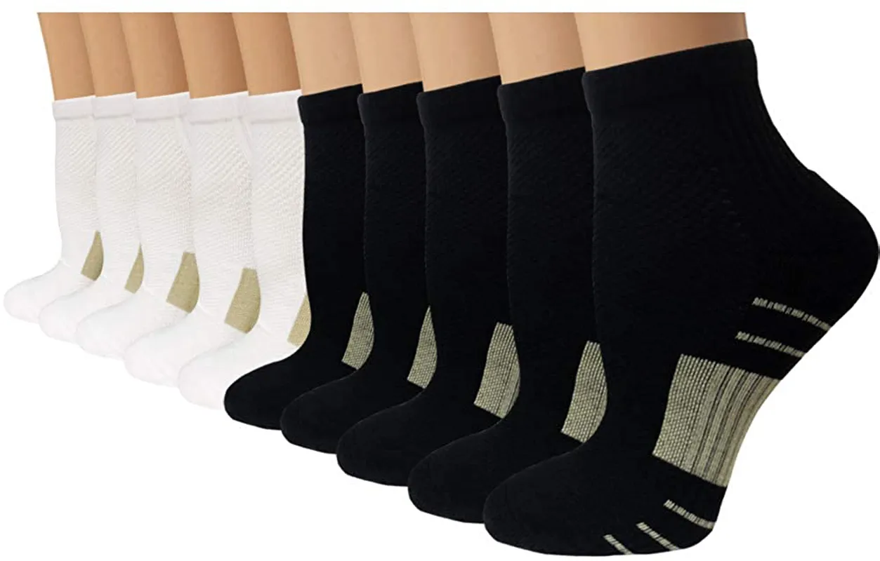 Copper Compression Socks for Men & Women Circulation- Plantar Fasciitis Socks Support for Athletic Running Cycling