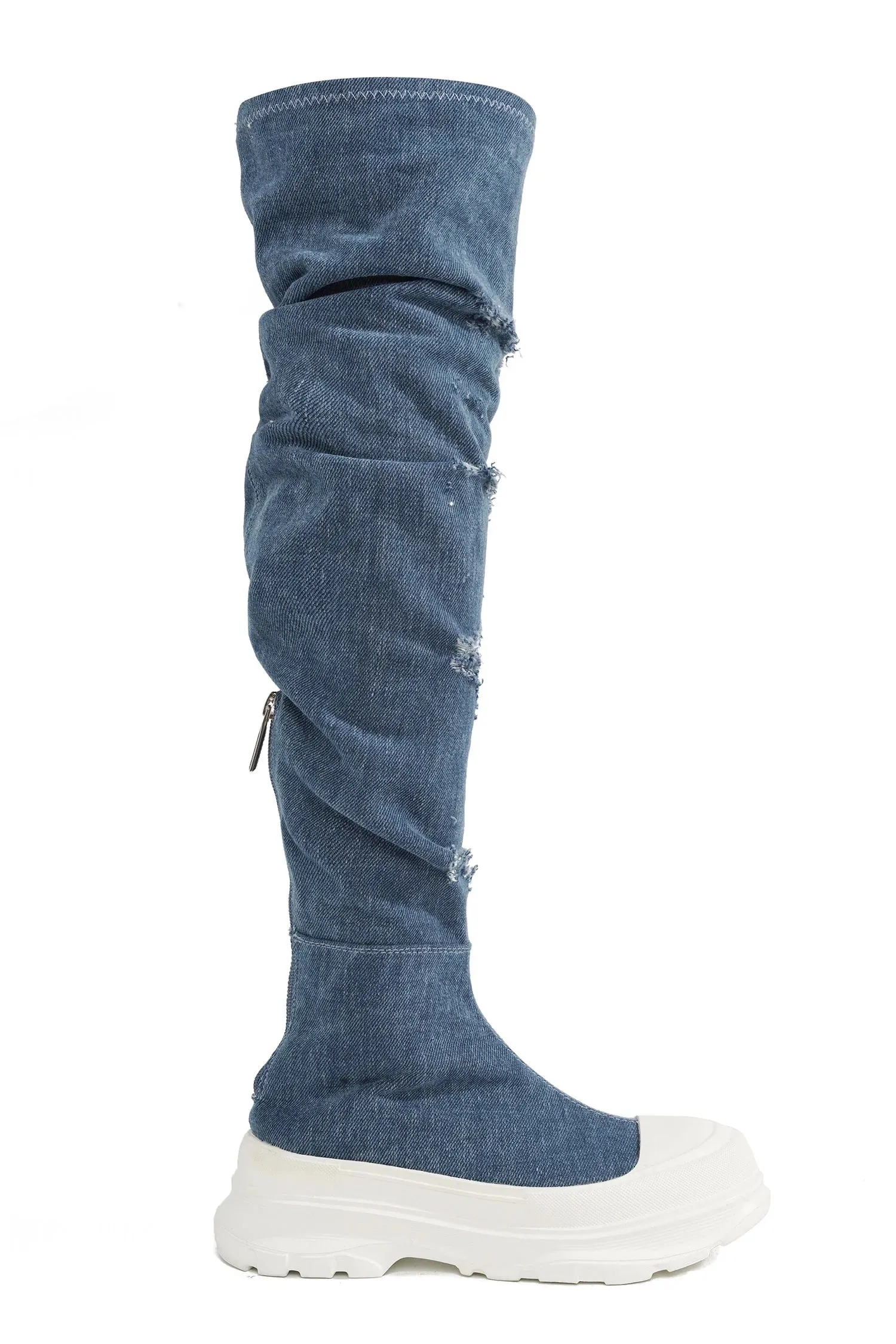 Denim Fashion Long Denim Boots