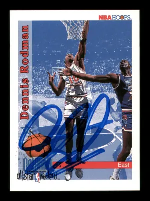 Dennis Rodman Autographed 1992-93 Hoops Card #302 Detroit Pistons SKU #190481