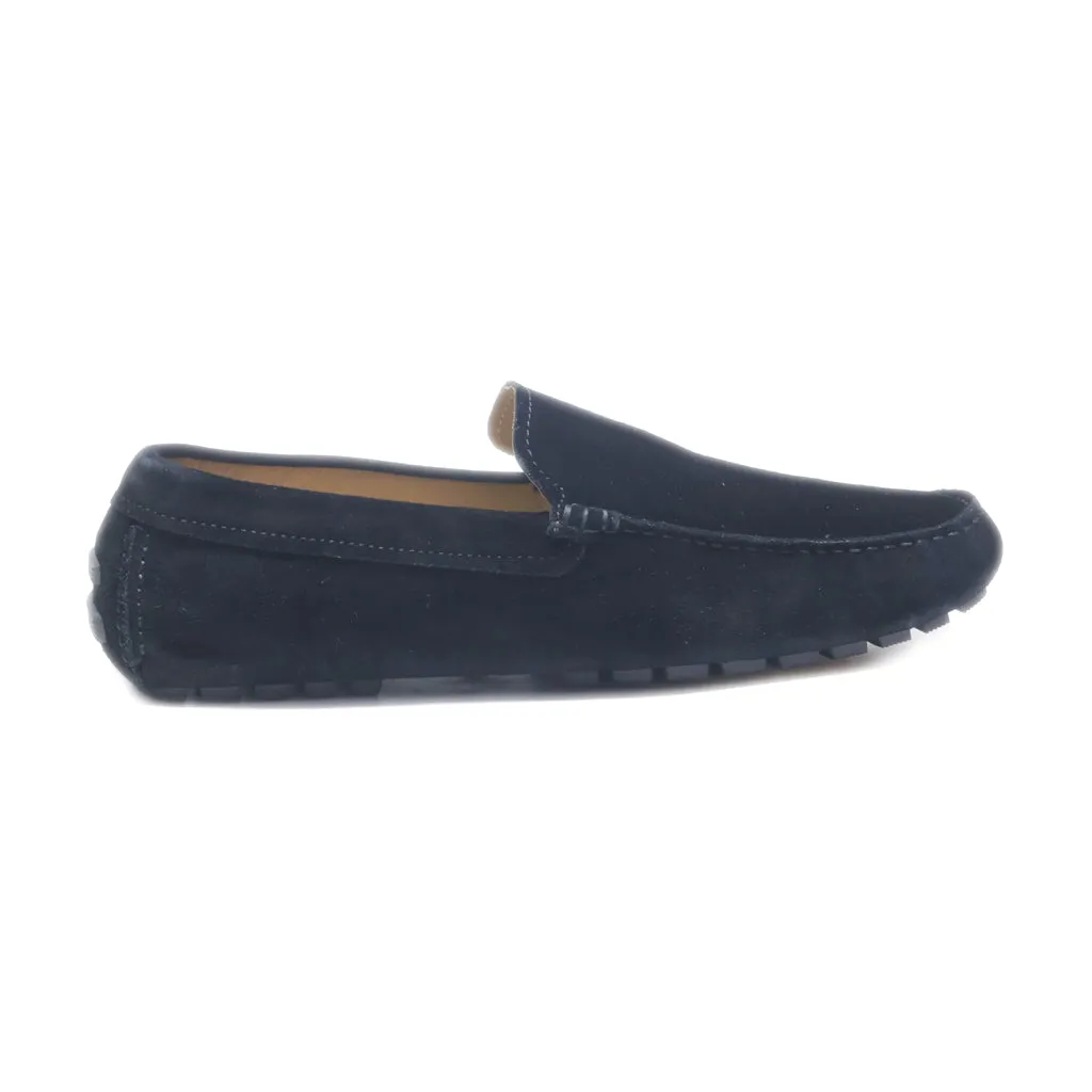 Ecco Loafers Suede Blue Colour For Men