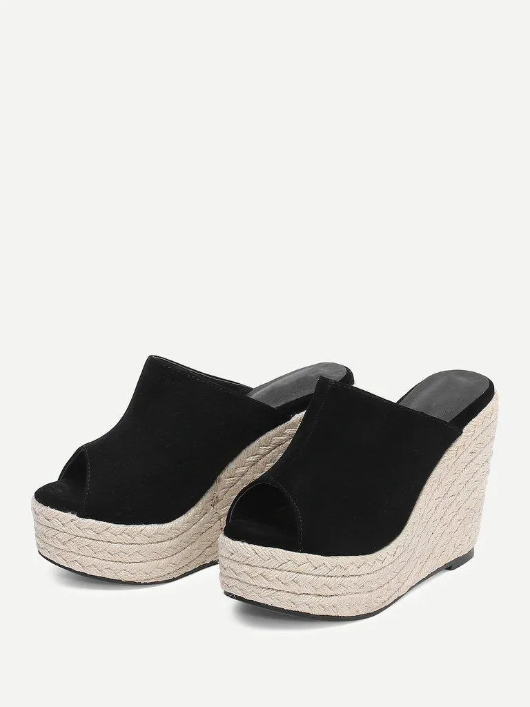 Espadrille Peep Toe Wedges