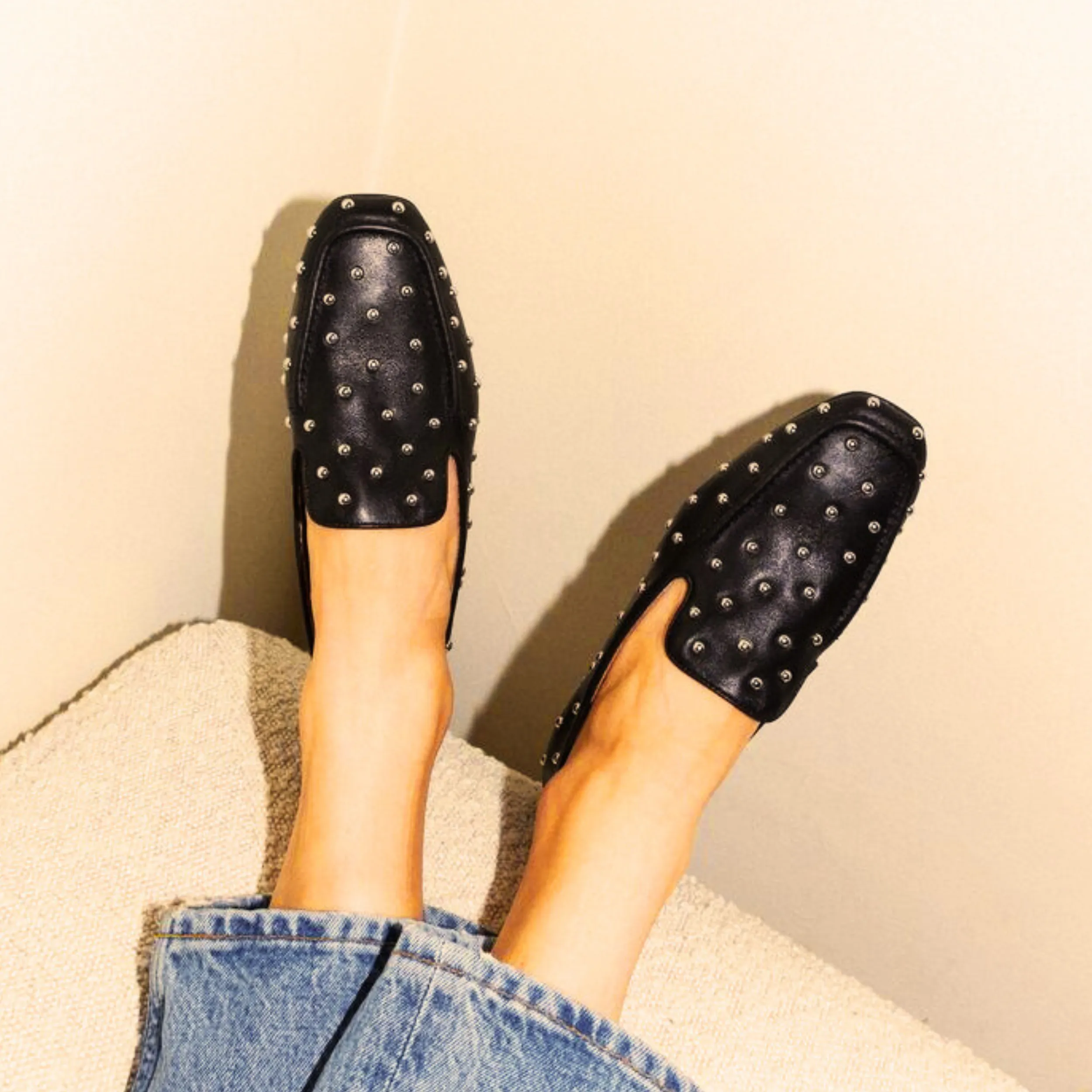 Finley Black Stud Loafers