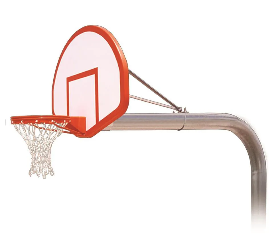 First Team Brute Flight In Ground Outdoor Fixed Height Basketball Hoop 54 inch Fan Shaped Fiberglass