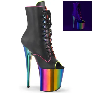 Flamingo-1021RC-02 Black Pat/Rainbow Chrome, 8" Heels