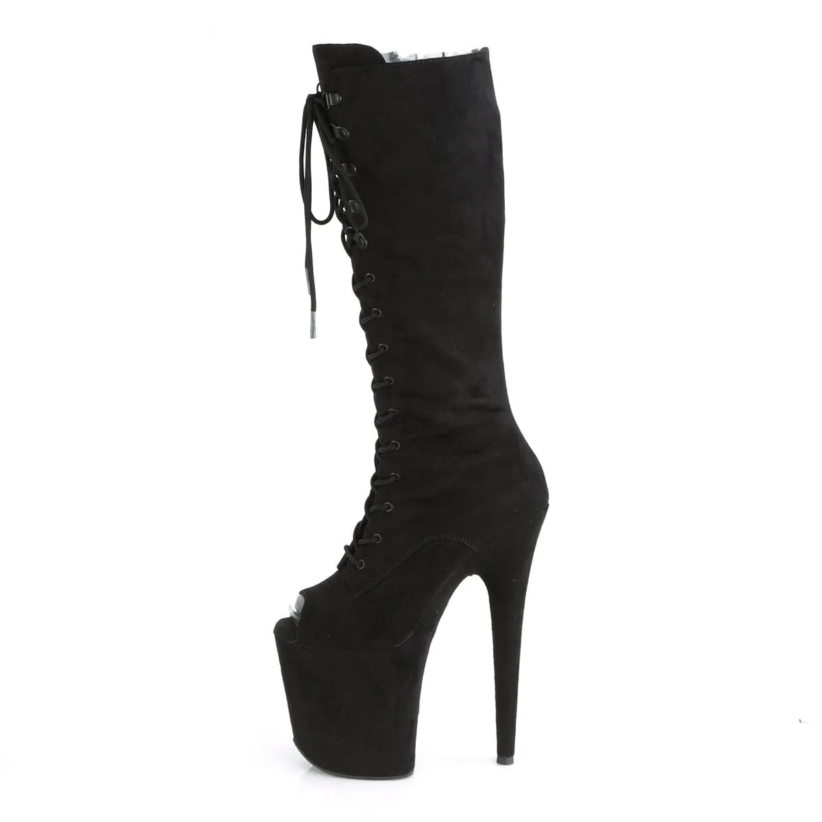 FLAMINGO-2051FS Black Faux Suede/Black Faux Suede