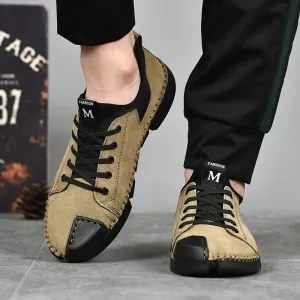 Flat Breathable Sneakers Black Men's Casual Shoes