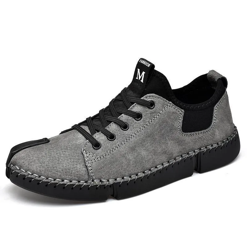 Flat Breathable Sneakers Black Men's Casual Shoes