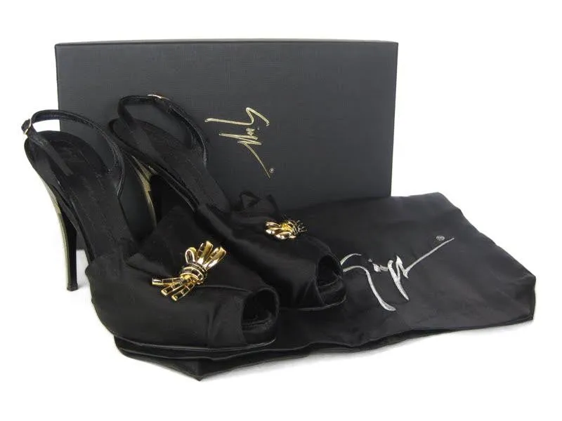 Giuseppi Zanotti Black Pix 100 Plato Sandals