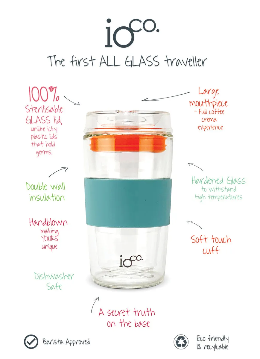 GLASS TRAVEL MUG 12OZ MISTY MINT