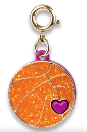 GOLD GLITTER BASKETBALL CHARM