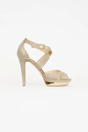 Gold Sparkle Kuki Strappy Heel