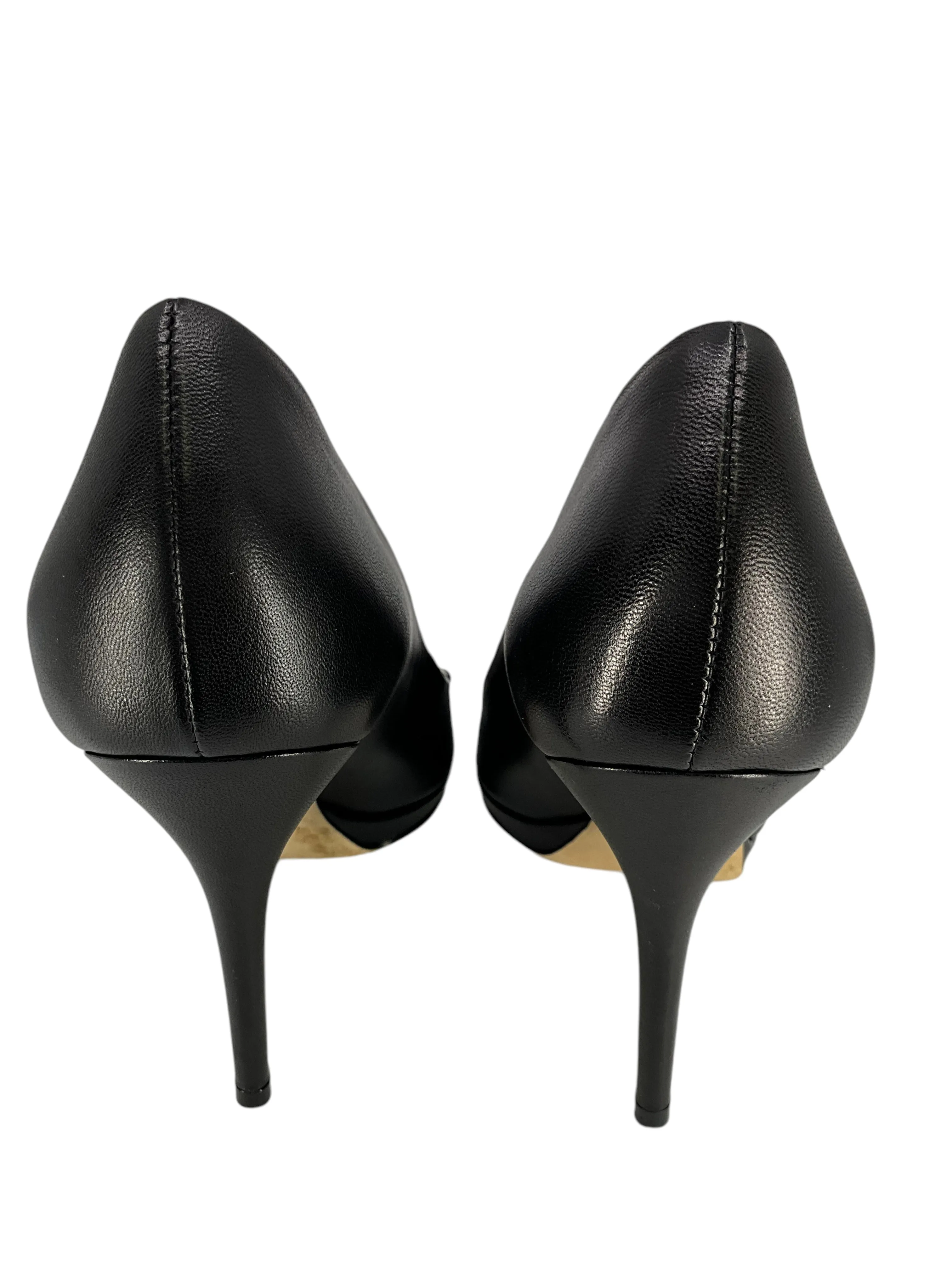 Gucci Horsebit Leather Peep Toe Pumps Size 8