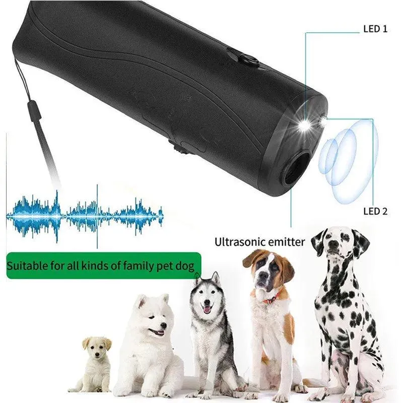 Handheld Ultrasonic Dog Repeller LED Light