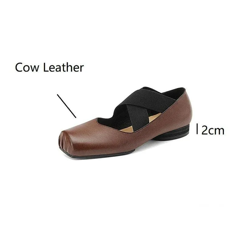 Handmade Leather High Heels Women's Casual Shoes - AZ325 Loafers