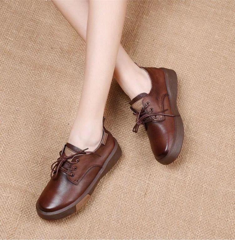 Handmade Leather Women's Casual Shoes GRCL17 Flat Loafers Sneakers