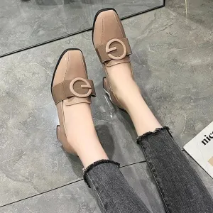 High-heeled Single Shoes Women's New Autumn Fashion Soft Leather Loafers S38254