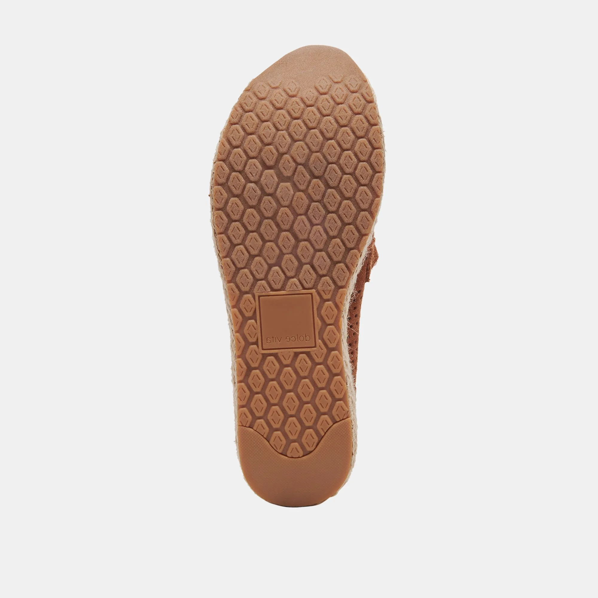 JHENEE ESPADRILLE SNEAKERS PECAN PERFORATED SUEDE - re:vita