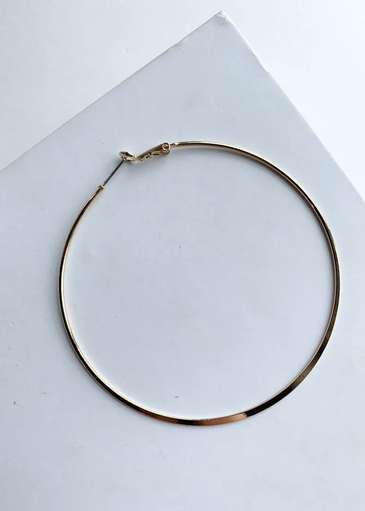 Khloe Thin Oversized Gold Hoops