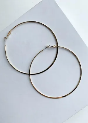 Khloe Thin Oversized Gold Hoops