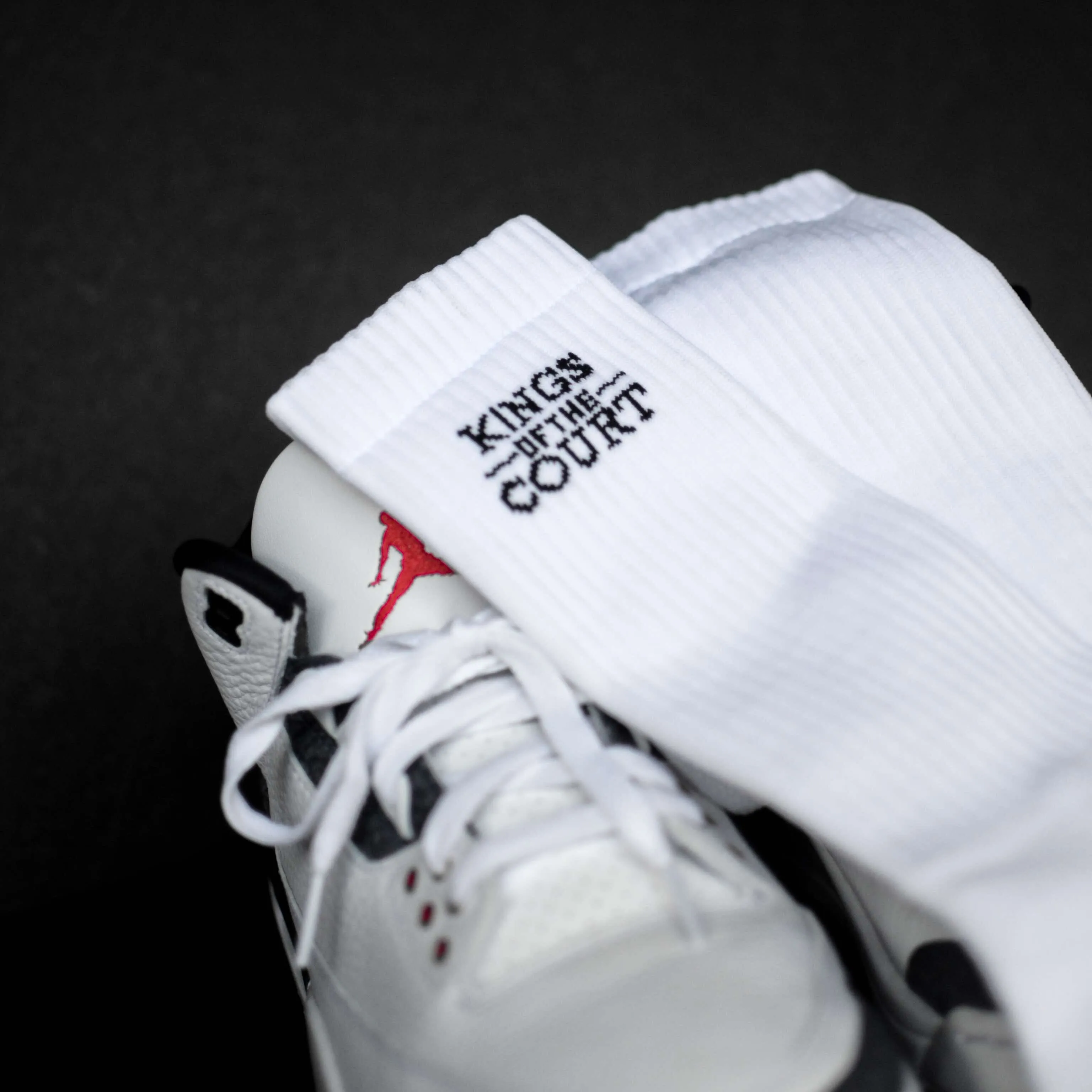 Kings of the Court Crew Socks - White