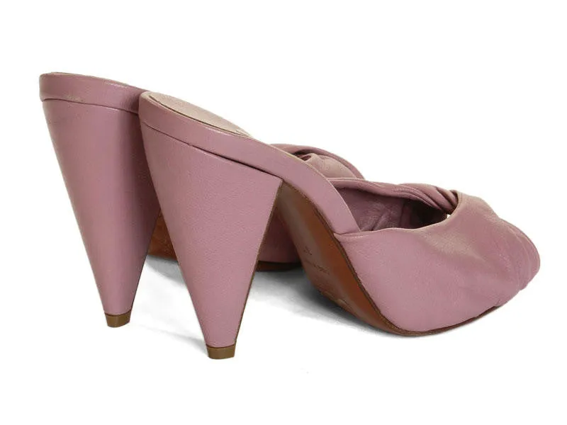 Lanvin Mauve Peep Toe Mules