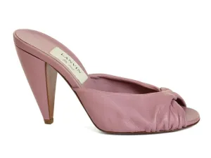 Lanvin Mauve Peep Toe Mules