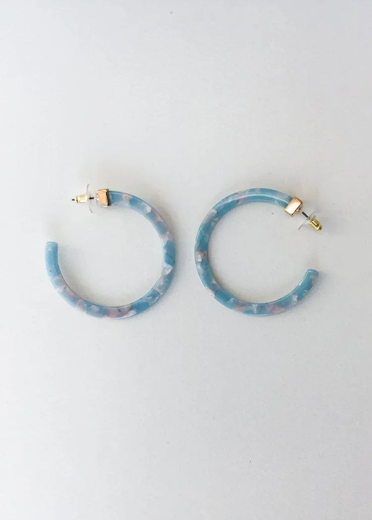 Layna Resin Hoops- Aqua/Pink