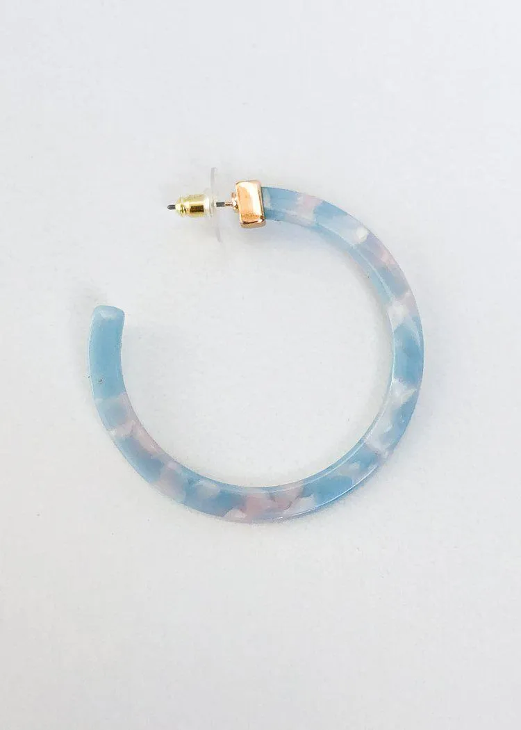 Layna Resin Hoops- Aqua/Pink