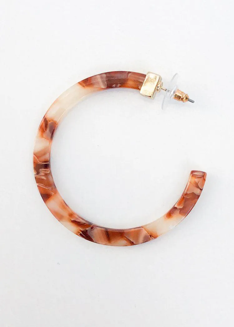 Layna Resin Hoops- Brown