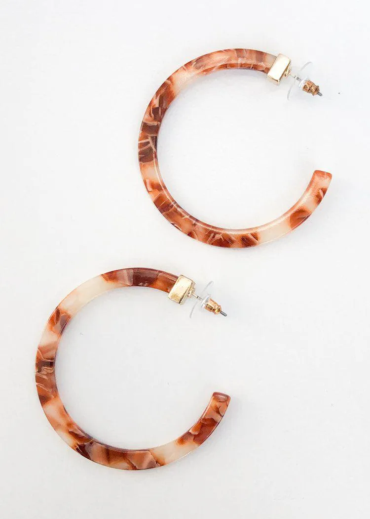 Layna Resin Hoops- Brown