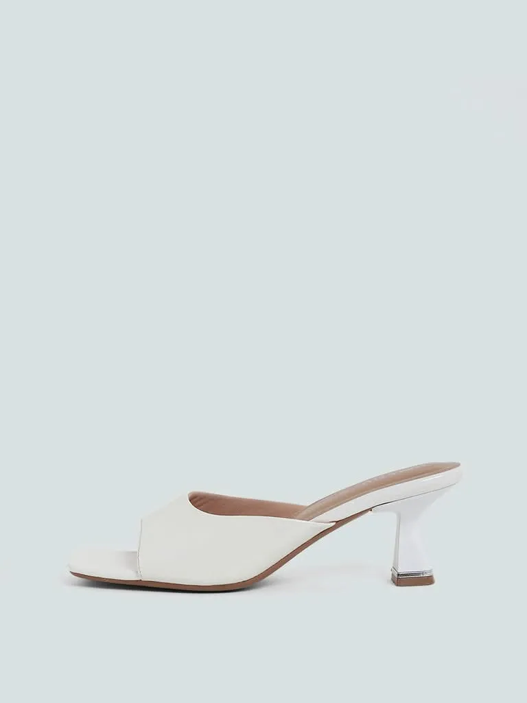 LUNA BLU White Open Toe Heels Sandals