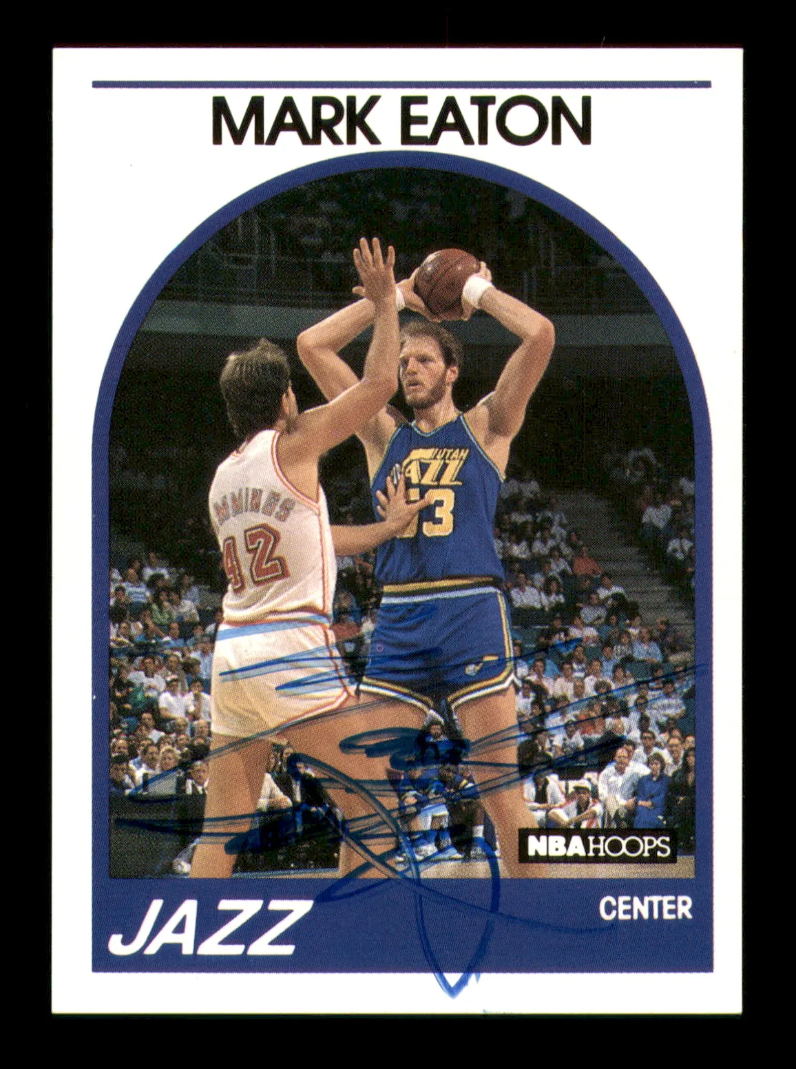 Mark Eaton Autographed 1989-90 Hoops Card #155 Utah Jazz SKU #219238