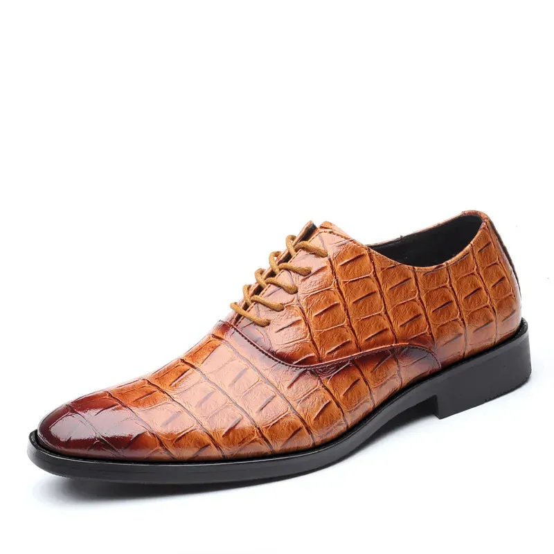 Men's Formal Shoes - Crocodile Grain Leather Shoes - TSS350