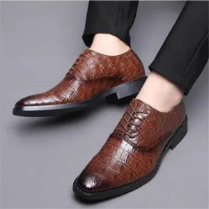 Men's Formal Shoes - Crocodile Grain Leather Shoes - TSS350