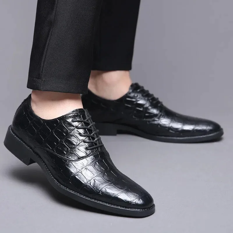 Men's Formal Shoes - Crocodile Grain Leather Shoes - TSS350