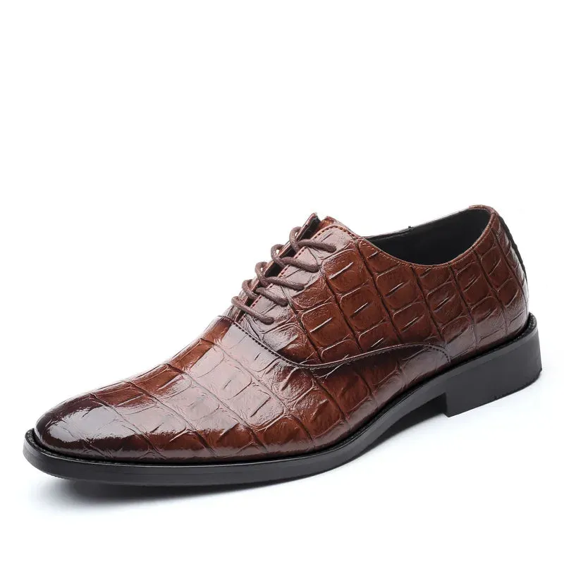 Men's Formal Shoes - Crocodile Grain Leather Shoes - TSS350