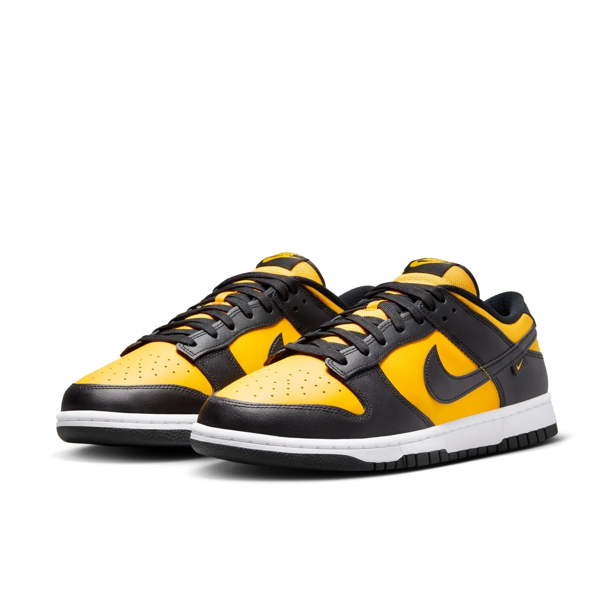 Men's Nike Dunk Low- BLACK/UNIVERSITY GOLD-WHITE