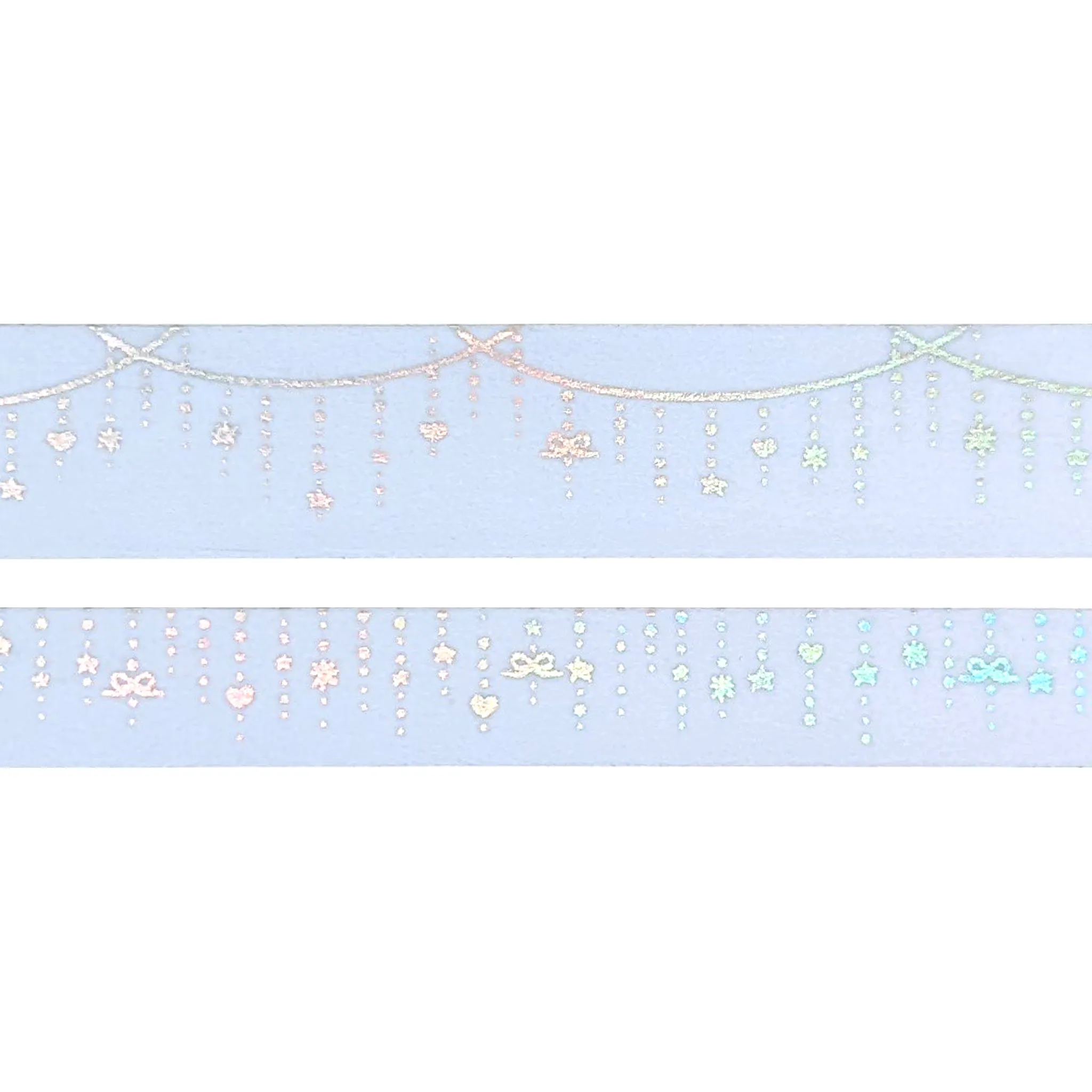 Misty Periwinkle Twinkle Garland washi set (15/10mm   silver holographic foil)