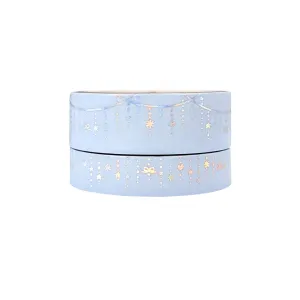 Misty Periwinkle Twinkle Garland washi set (15/10mm   silver holographic foil)