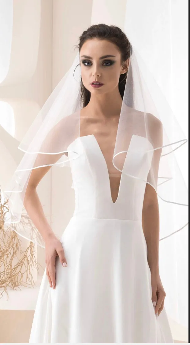 Misty - Satin Edged Two Tier Wedding Veil