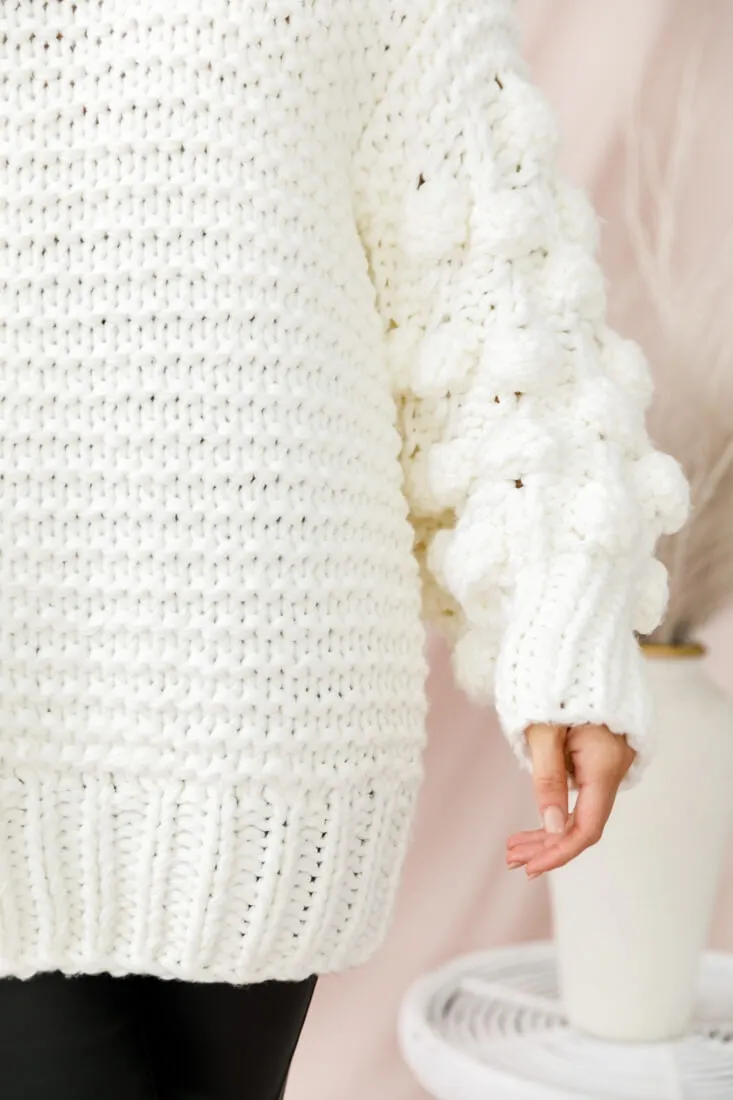 Moscow Chunky Knit Oversized Sweater White