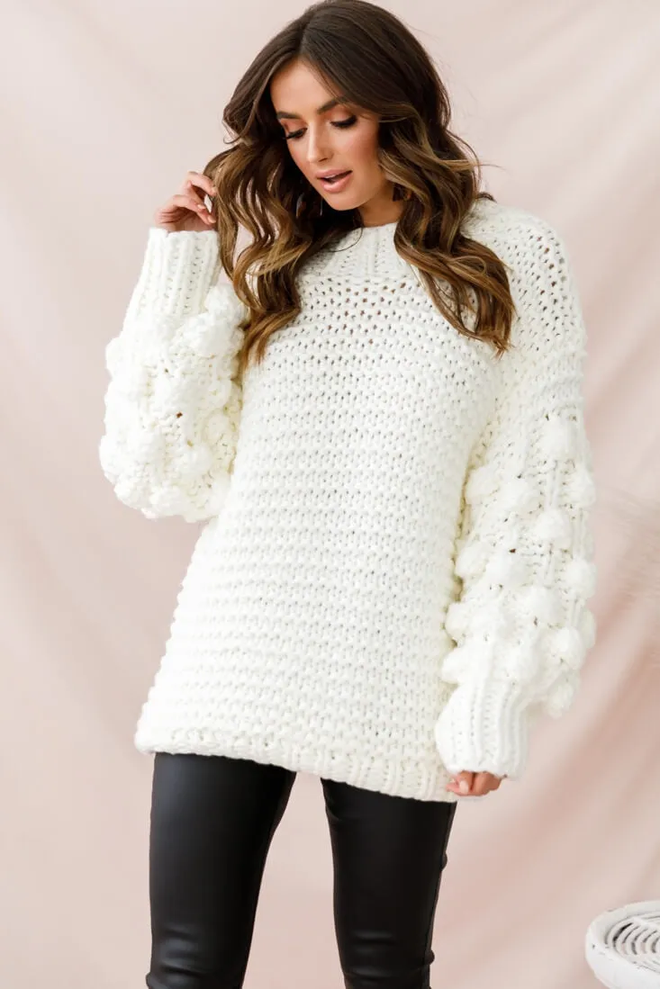 Moscow Chunky Knit Oversized Sweater White