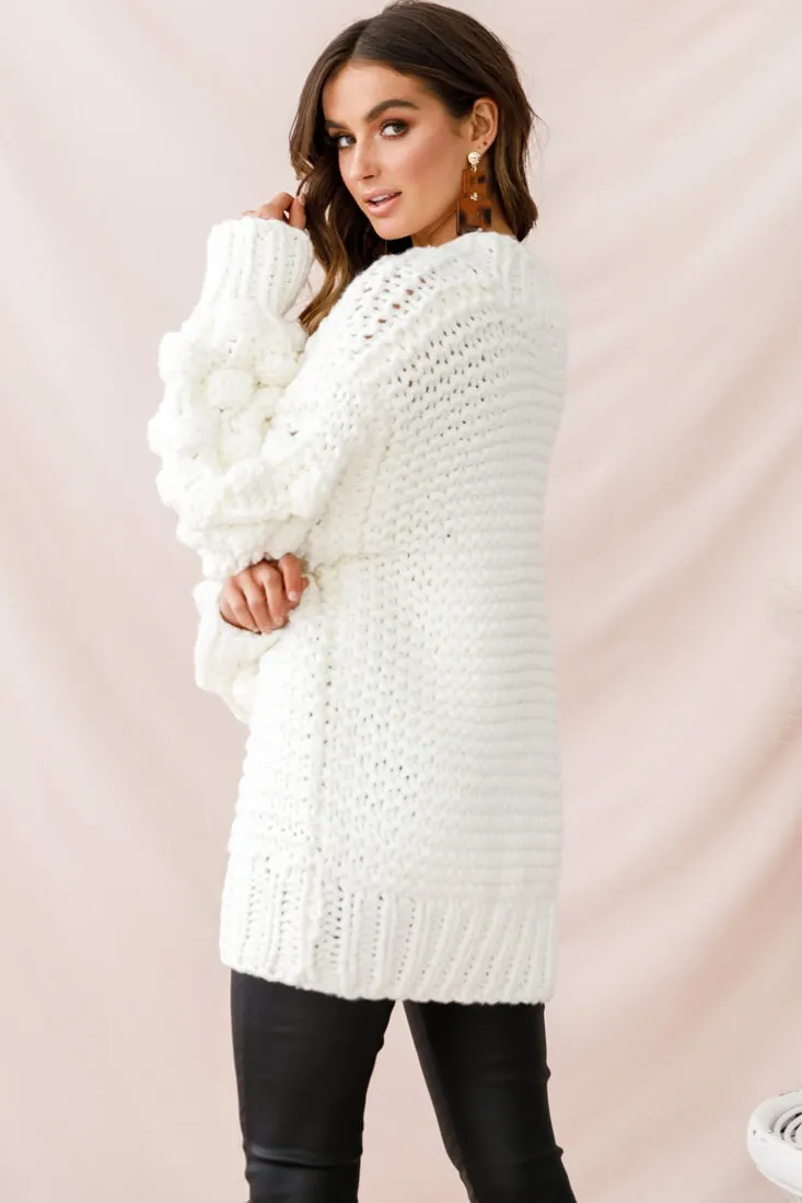 Moscow Chunky Knit Oversized Sweater White