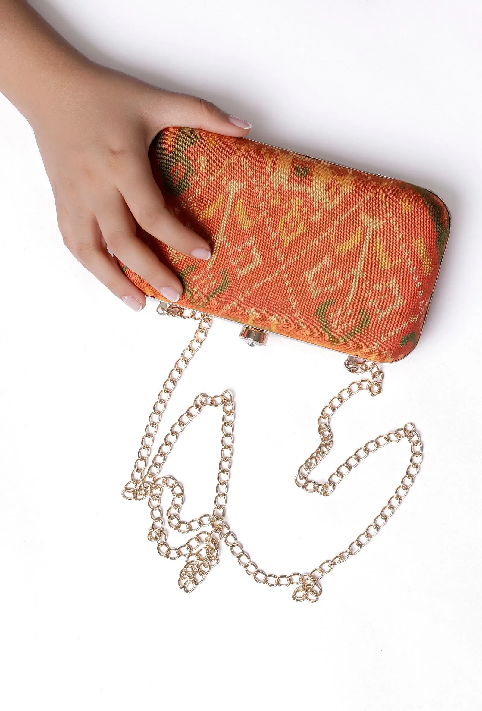 Narangi Orange Patola Clutch