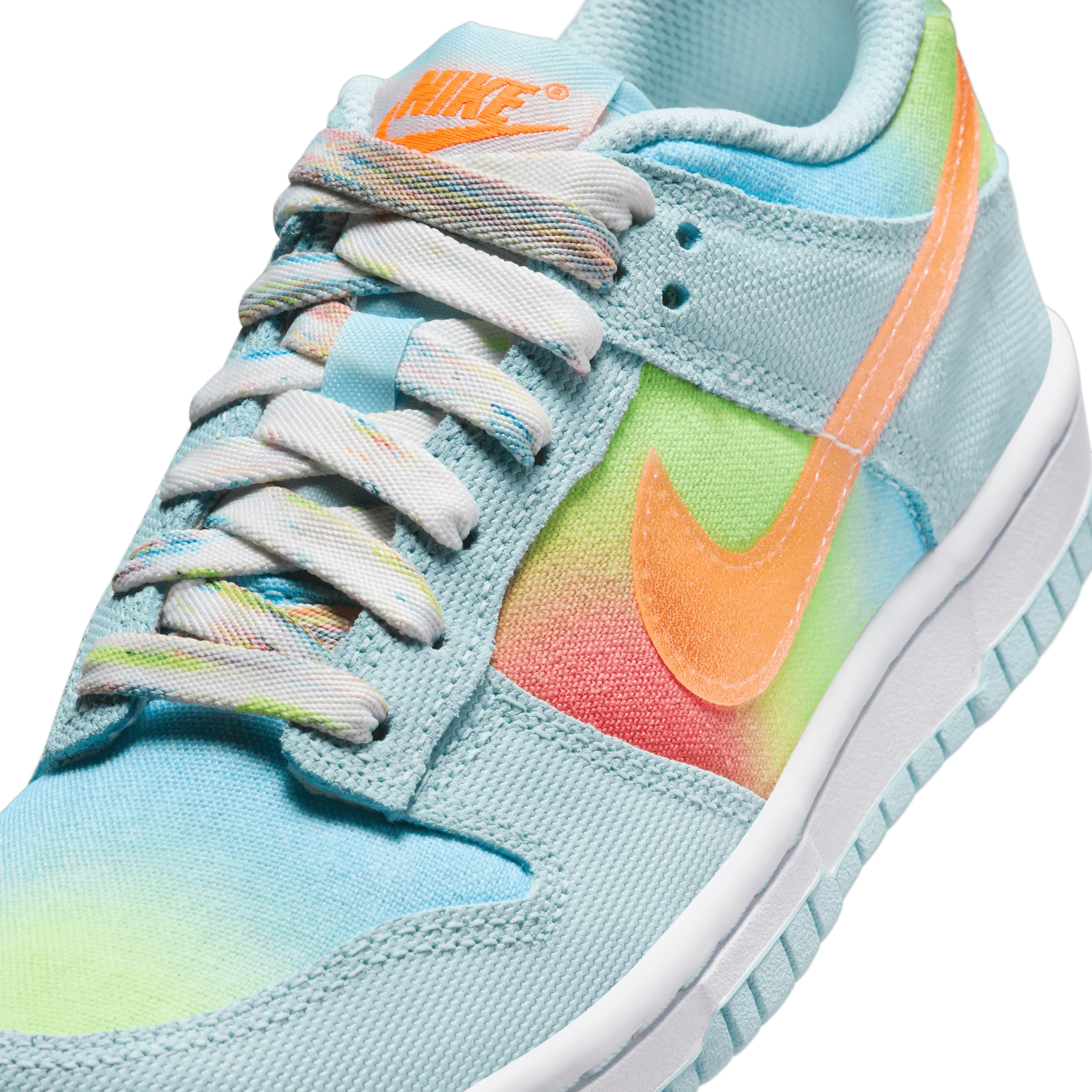 Nike Big Kid's Dunk Low Shoes - Glacier Blue/Total Orange/Lemon Twist