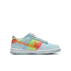 Nike Big Kid's Dunk Low Shoes - Glacier Blue/Total Orange/Lemon Twist