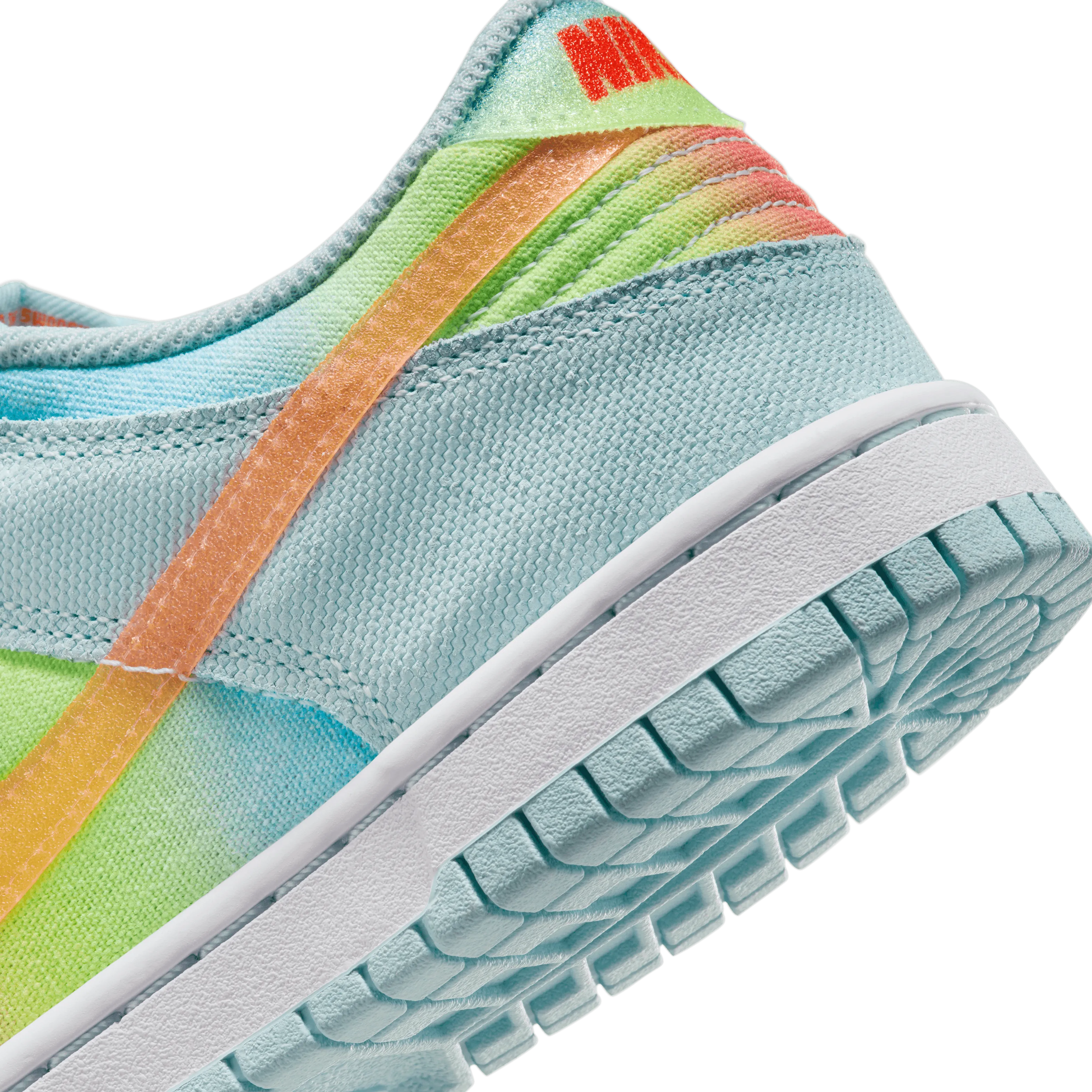 Nike Big Kid's Dunk Low Shoes - Glacier Blue/Total Orange/Lemon Twist